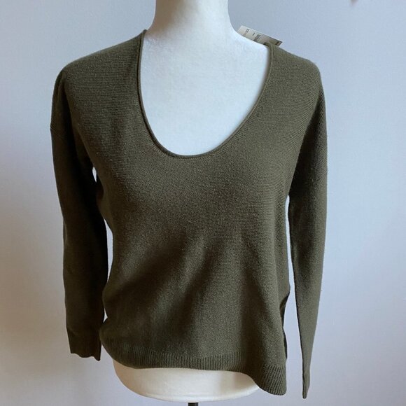MADEWELL "Catalina" U-Neck BNWT Olive Green XS - Picture 1 of 6